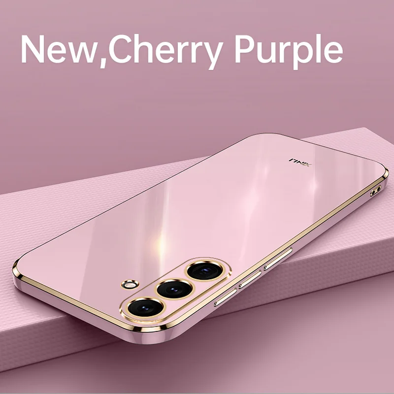 Luxury Colorfast Silicone Phone Case with Lens Protection - Fashionable Plating Design