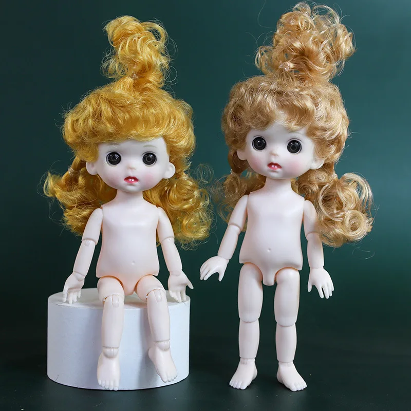 17cm Nude White Muscle Doll New 8-inch Ob11 Bjd Doll Cute Cartoon Cake Baking13-joint Removable Exposed Tooth Doll Girl Toy Gift eye catching hair clip tooth hair barrettes girl makeup skincare hairpin