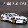 1:24 BMW 3.0 CSL Hommage R BMW M4 M6 Free Wheeling High Light Sport Racing Car Model Toy Diecast Metal Alloy Miniature Replica 1
