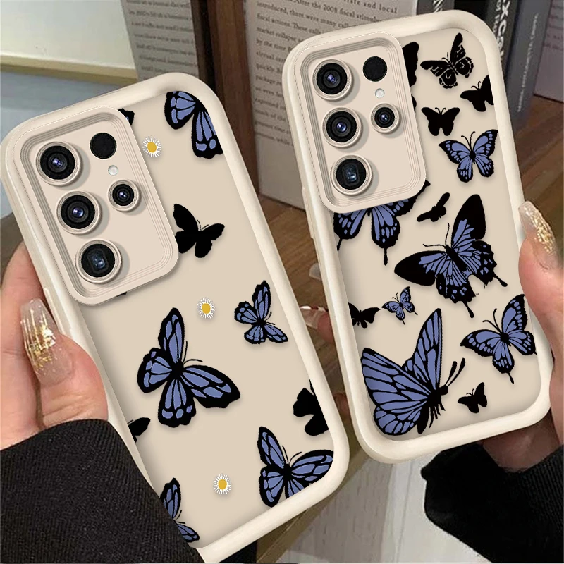 Blue Purple Butterfly Phone Case - Elegant Back Etui