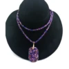 Factory Store Trendy Regenerate Turquoise with Bronze 6-8mm Beads Necklace with Quadrangle Pendant for Woman Man Daily Wearing 4