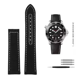Premium Canvas Nylon Watchbands - Stylish and Durable with Multiple Size Options - 20mm (Black white - No)