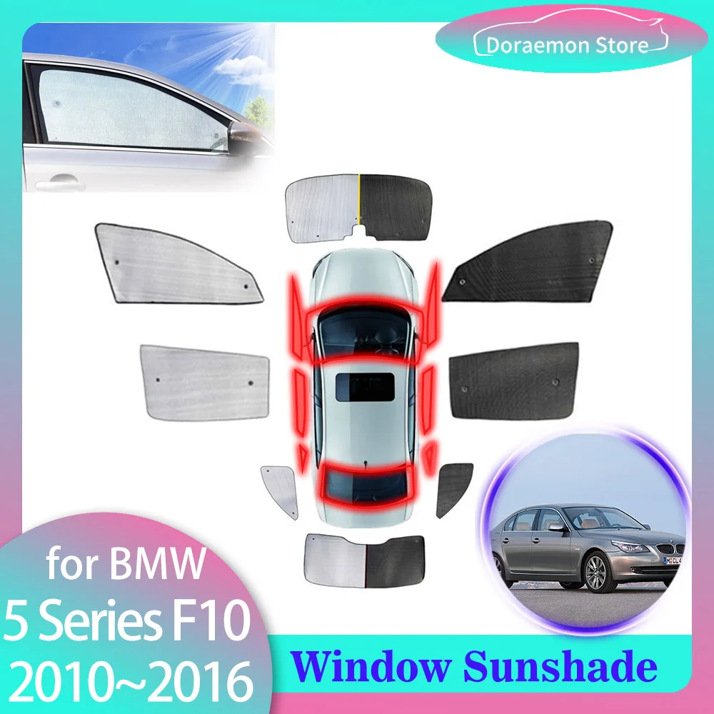 

Полные чехлы солнцезащитные козырьки для BMW 5 серии F10 2010 ~ 2016 2011 2012 2013 2014 2015 520i 523i 528i 530i передние ветровые стекла козырек коврик аксессуары для оконных штор