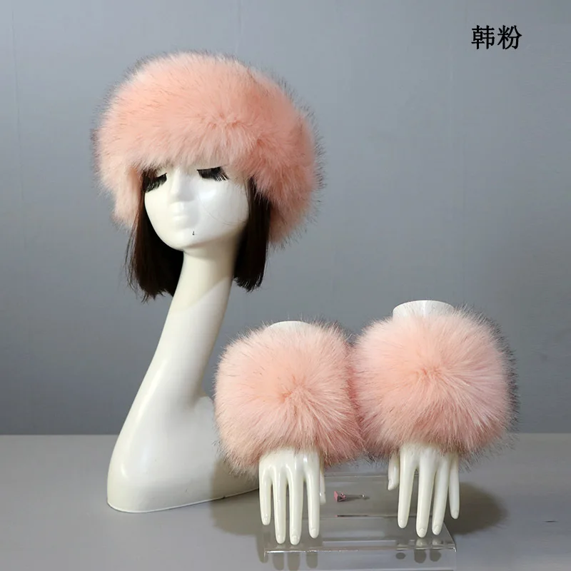 Winter Dicke Warme Pelzige Haarband für Frauen Mädchen Mode Flauschigen Faux Pelz Russische Hut Stirnband Outdoor Wärmer Ski Beanie Hüte – Detail 15