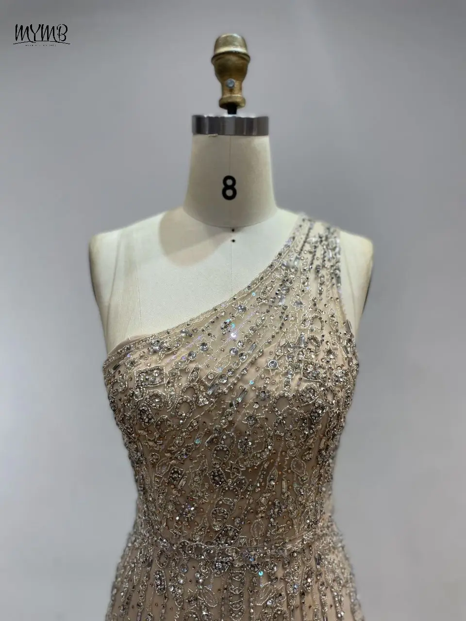 MYMB Exklusive One-Shoulder-Abendkleider in A-Linie für Damen, eleganter Ball, arabisch, wunderschöne Perlen, formelle Anlässe, ASU2020 – Detail 5