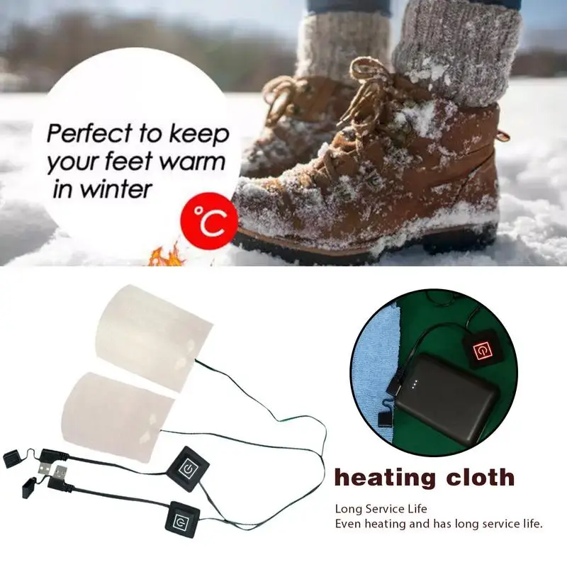 2PCS Socks Boot Heating Pad With 3 Gears Waterproof Warm Heated Pad For Winter Heating Insoles For Skiing Cycling Fishing Camp