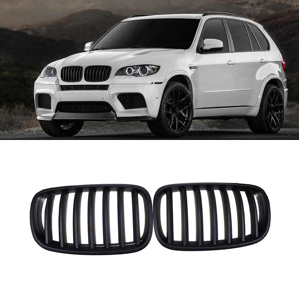 

1 Pair Car Front Bumper Kidney Grilles Replacement Hood Grille Compatible For E70 X5 2008-13 Modified Parts