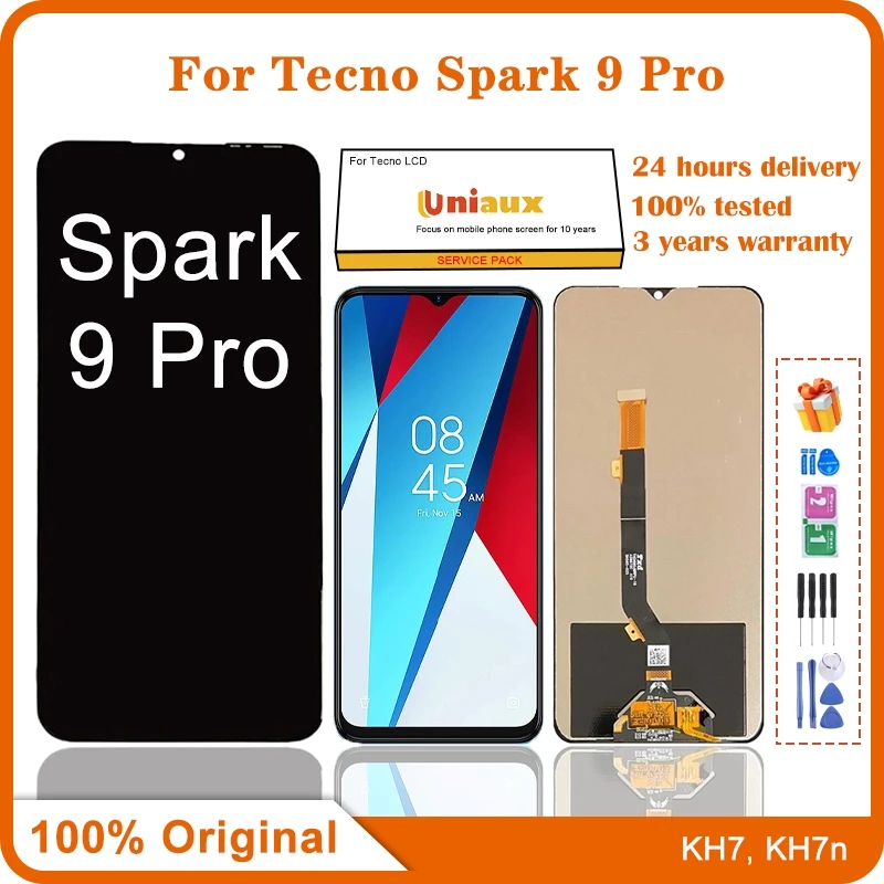 

6.6" Original For Tecno Spark 9 Pro KH7 LCD Display Touch Screen Digitizer Assembly Spark9Pro New LCD Repair Replacement Parts