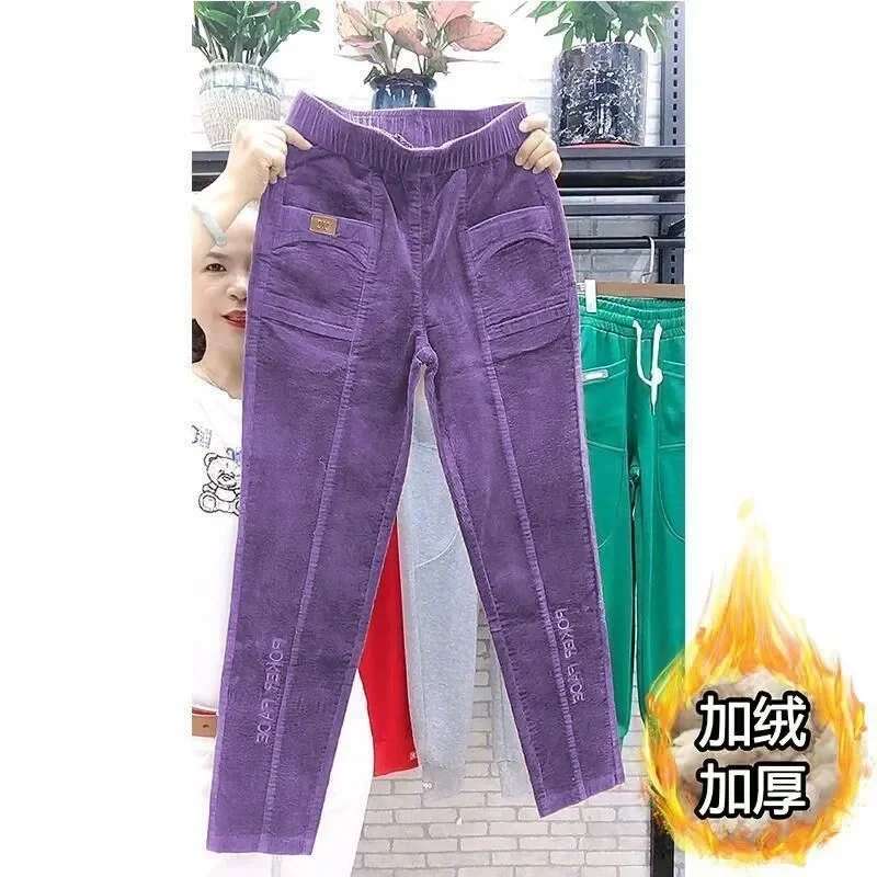 Short Décontracté En Velours Côtelé Pour Femme – Coupe Ample, 5 Poches, Tendance Streetwear – Noir, Taille XL