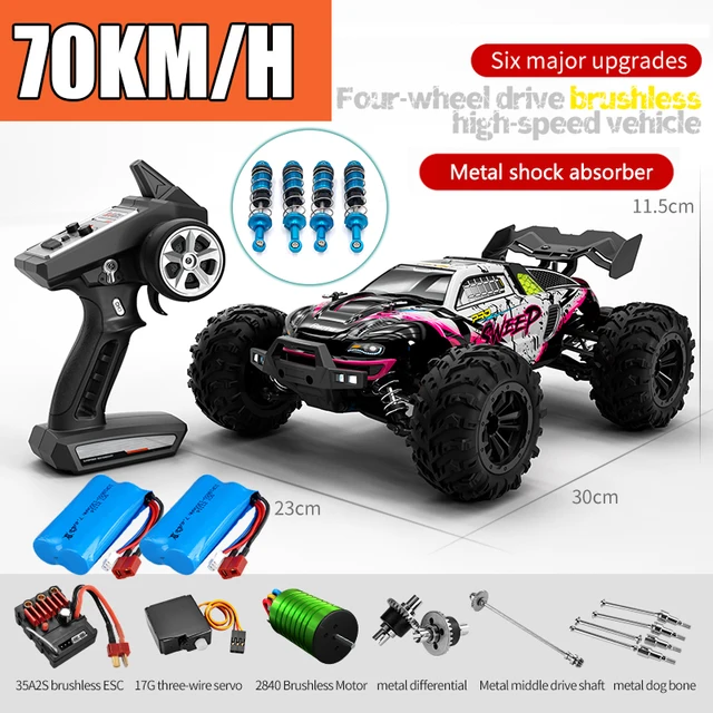 Rc Car Off Road 4x4 High Speed 70KM/H Remote Control Car with LED Headlight Brushless 4WD 1/16 Monster Truck Toys for Boys Gift 1