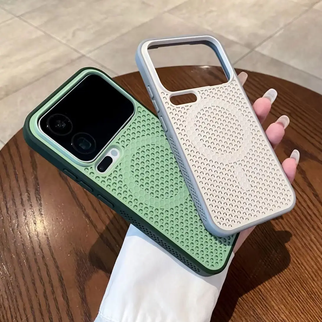 Dual-Tone Breathable Mesh Cooling Phone Case with Magnetic Compatibility