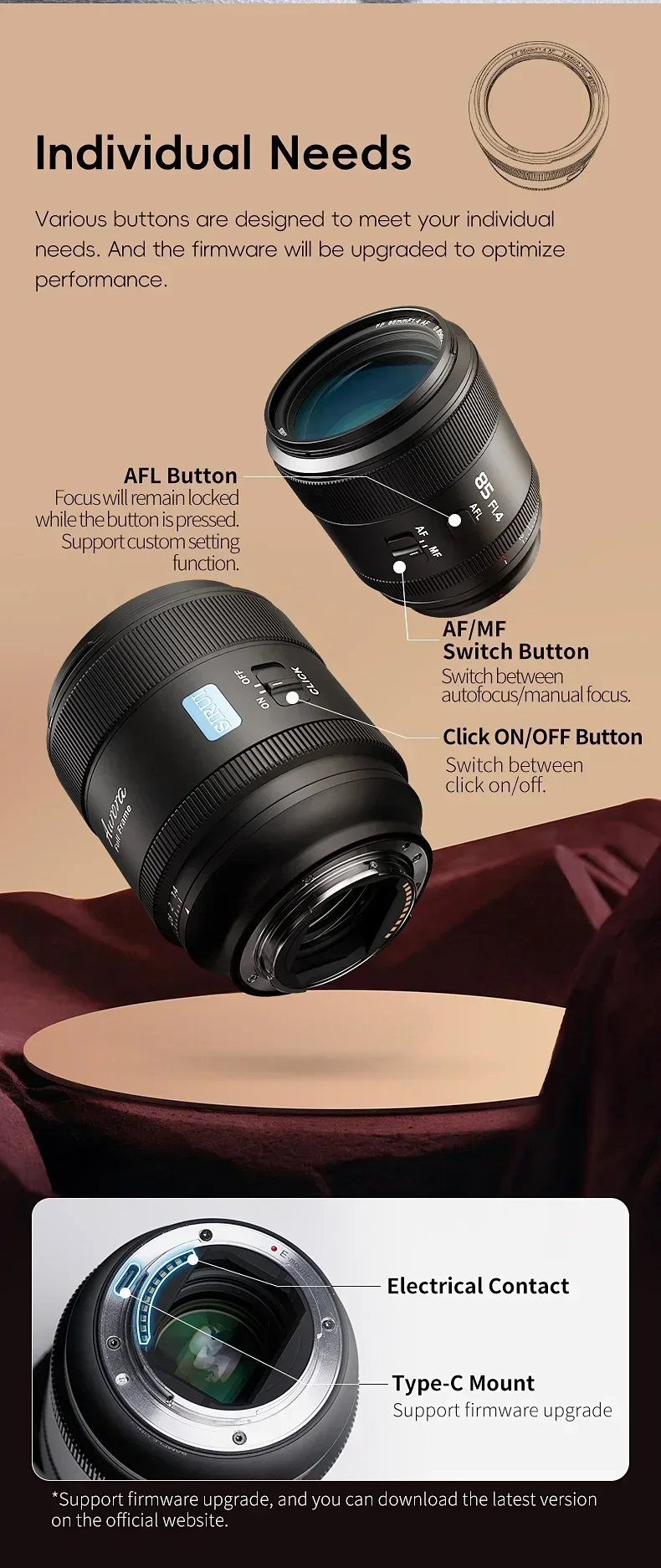 SIRUI Aurora 35mm 85mm F1.4 Auto Focus Camera Lens Telephoto Prime Portrait Lens