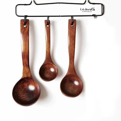 

Wooden Spoon Kitchen Accessories Long Handle 1PC Teaspoon Dessert Rice Soup Spoon Cooking Spoons Home Gadgets