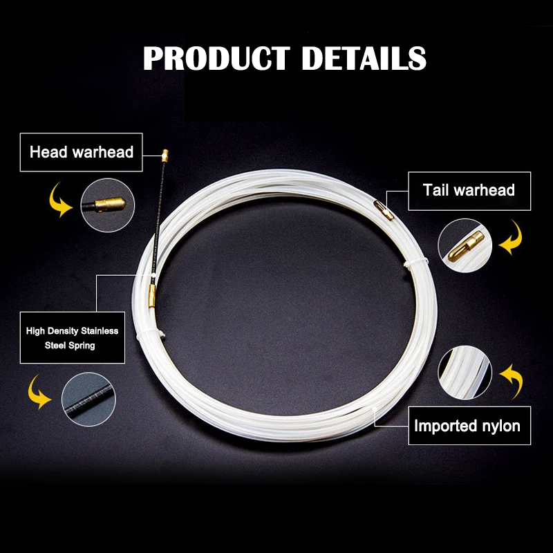 Description Picture 6 of itemNylon Electric Cable Push Pullers Duct Snake Rodder Fish Tape Wire Pulling Puller Extractor Guide Device for Electrician