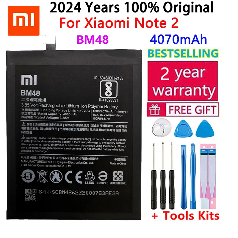 Оригинальный аккумулятор Xiao Mi BM48 для телефона Xiaomi Note 2 Note2 2024 года, высококачественный сменный аккумулятор 4070 мАч, быстрая доставка
