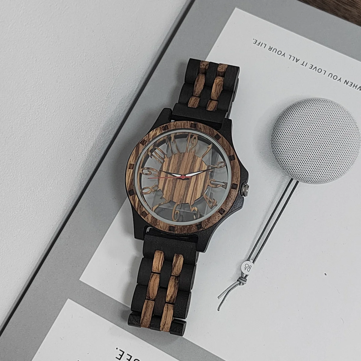 Men's Wood Quartz Watch Personalised Fashion Transparent Hollow Watch Timepieces Wooden Wrist Watches For Men Dropshipping 4