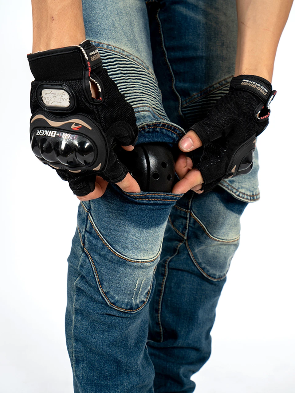 남성용 오토바이 청바지 블루 더트 바이크 청바지 오프로드 라이딩 팬츠 내마모성 오토바이 바지 남성용 보호 장비