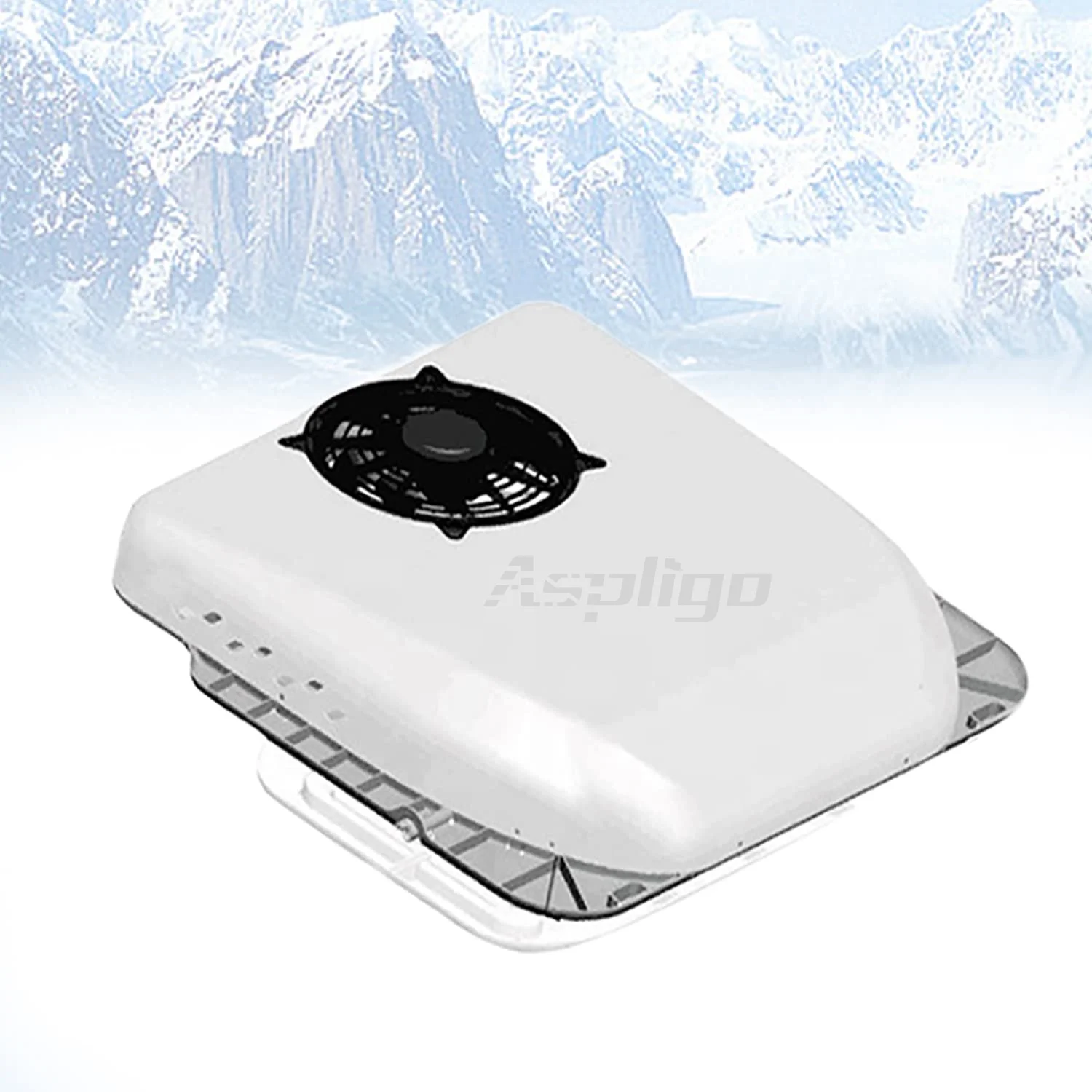 

Aspligo 12V 24V Car Electric Ultra Thin RV Rooftop Air Conditioner Parking Fast Cooling Air Conditioning for RV Truck Tractors