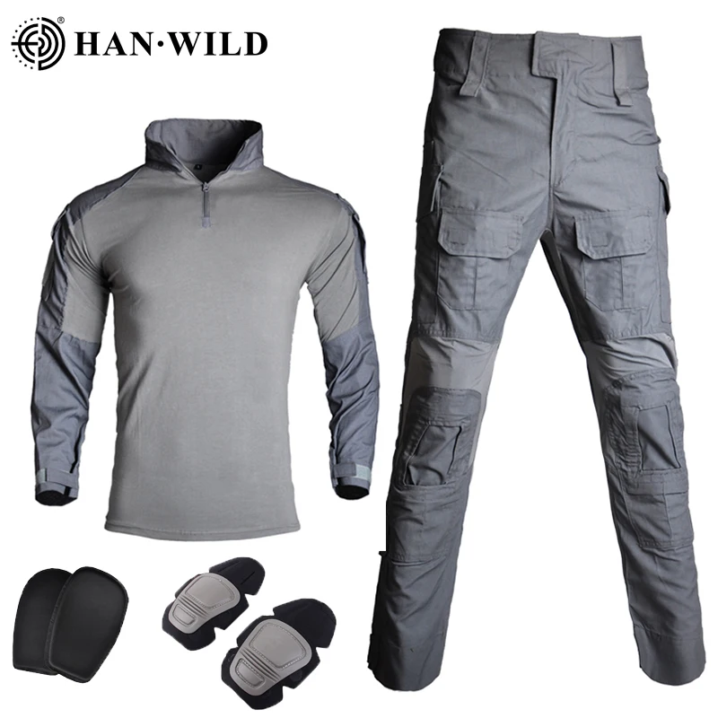 

HAN WILD Military Uniform G3 Suit Tactical Shirt Camouflage Men Clothing Army Airsoft Combat Shirts Cargo Pants Hunting Outfit
