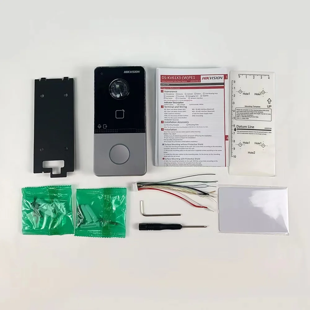 HIKVISION DS-KV6113-PE1 Vandal-Resistant Doorbell 2MP Camera IP65 IK09 Doorbell Two-Way Talk DC12V PoE EZVIZ