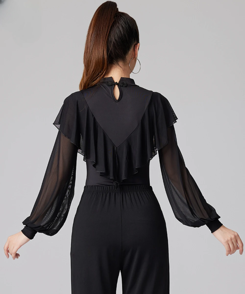 Women's Line Dance Tops Samba Party Latin Shirt Summer Adult Female Dance Long Sleeve Tops Performance Practice Clothes dance shirts