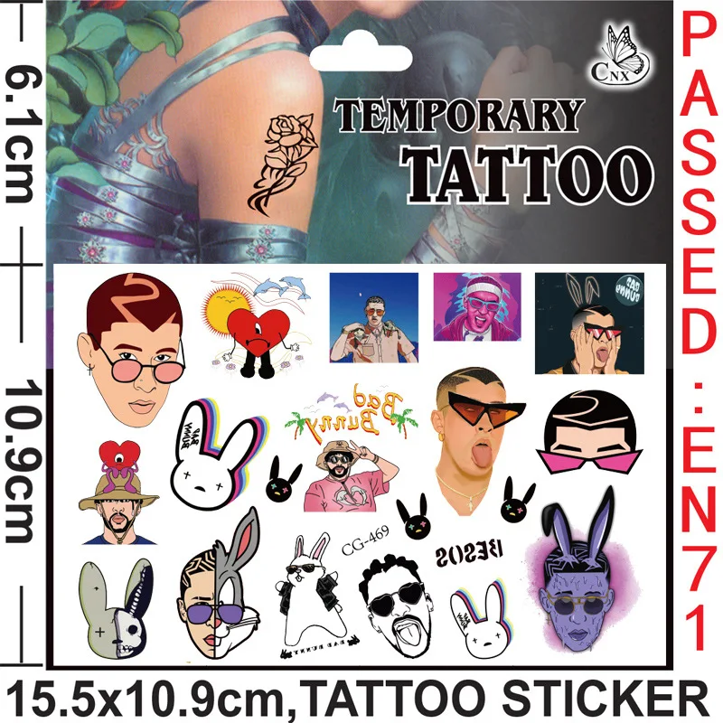 Update more than 78 bad bunny temporary tattoos best