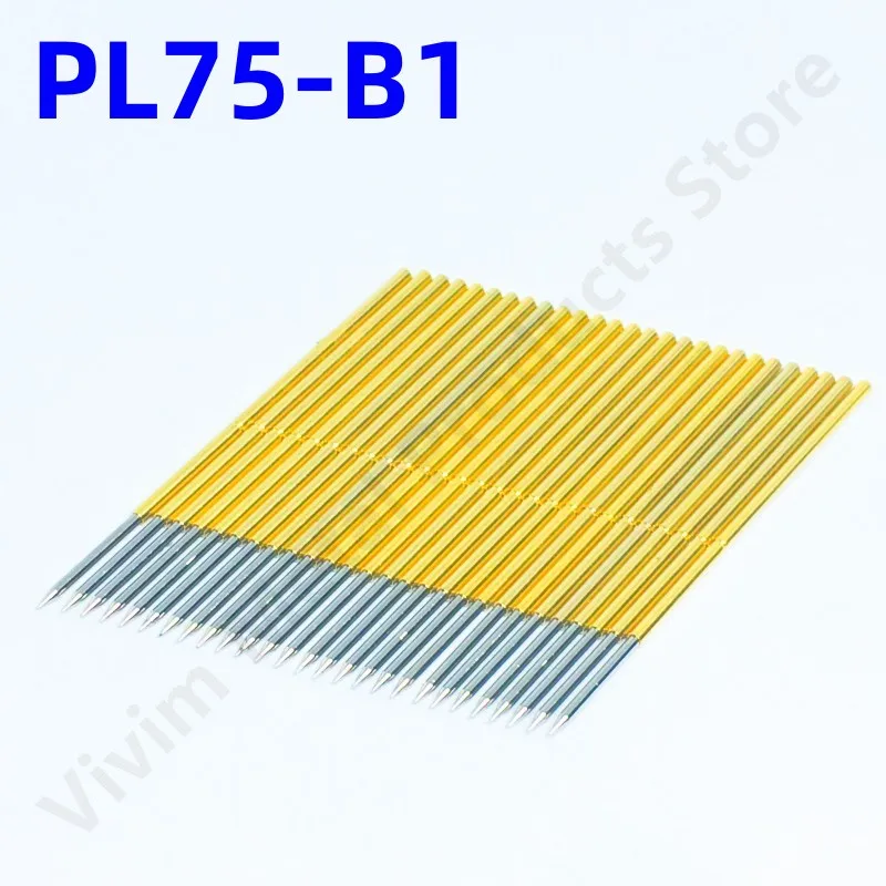 thumbnail image 2 of Uxcell 100 Pcs PL75-B1 Spring Test Probes - 0.7mm Tip 16mm Length For PCB Testing 2 of 13