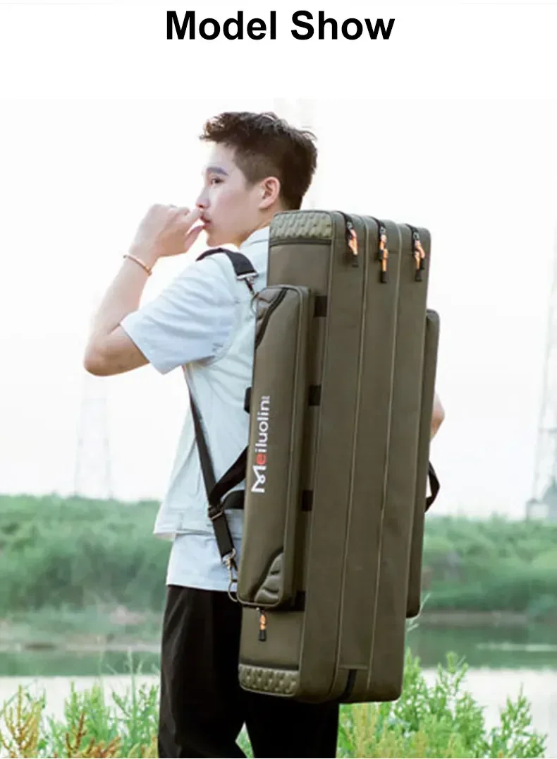 S20d9e0a42ea74d26b5eb92878c45aaea7 Fishing Rod Storage Bag Oxford Cloth Multifunctional 1/2/3 Layer Large Capacity 80/90/100/120/125CM Fishing Rod Carrier Mallzona