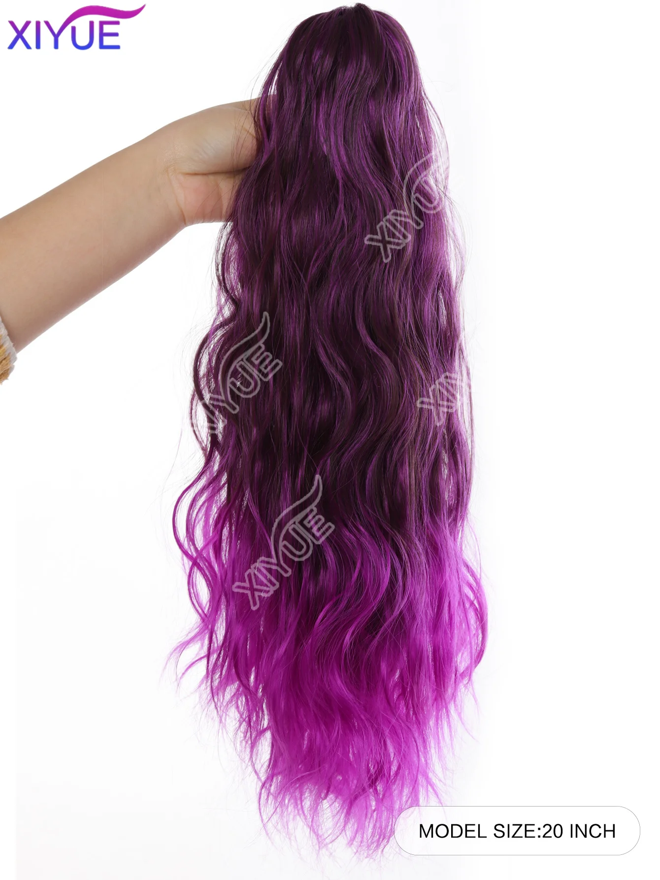 XIYUE European and American Women's Dopamine Purple Synthetic High-Temperature Hair Ponytail Wig Braid Hair Accessories