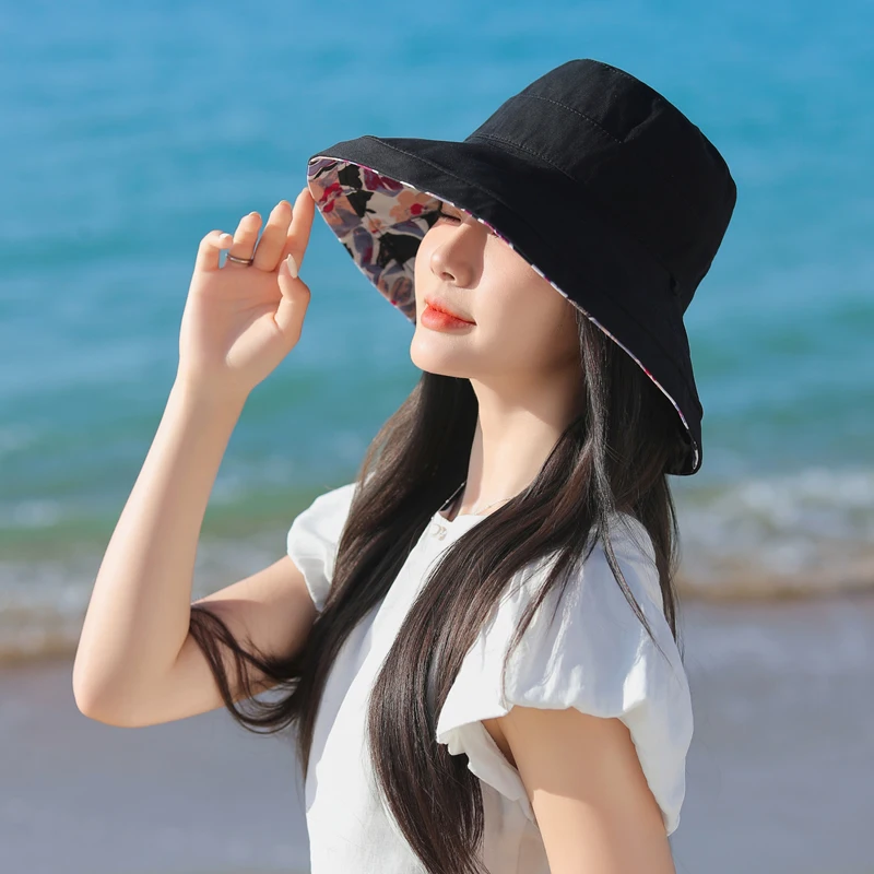 

Панама с двусторонним принтом женская, шляпа от солнца с защитой от УФ излучения, уличная шапка для кемпинга, путешествий, отдыха, пляжа, летняя