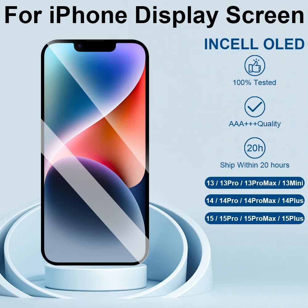 Componente di Ricambio di Alta Gamma per iPhone, Schermo Compatibile con Display 3D Touch per iPhone 13, 13Mini, 13Pro, 14, 14Pro, 15, 15ProMax