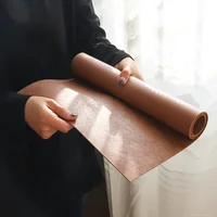 Luxury Solid Leather Table Mat Cowhide Grain Leather Tea Table Pad Office Desk Large Mouse Game Pad Home Table Decoration 3