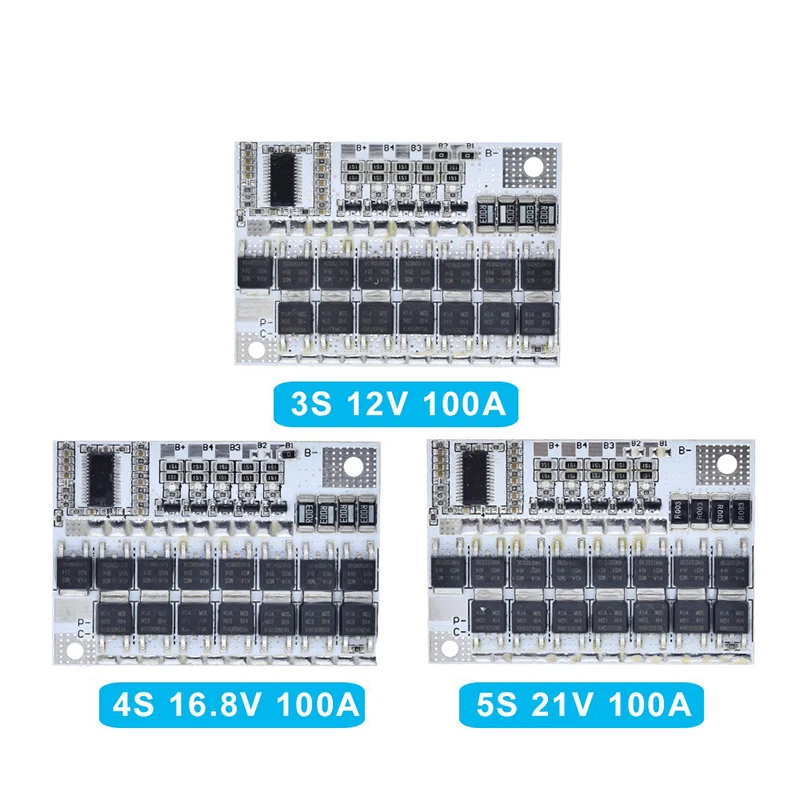 TZT 5S 4S 3S BMS 100A 21V 18V 16.8V 12V 18650 li-ion LMO ternario protezione della batteria al litio circuito di ricarica dell'equilibrio