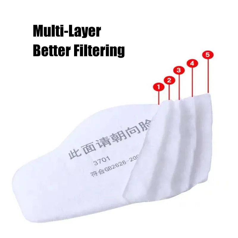 5-6 Layer 3701 Particles Cotton Filter 3200/8016/HF52 Chemical protection respirator Dust Mask Painting Spraying Accessories