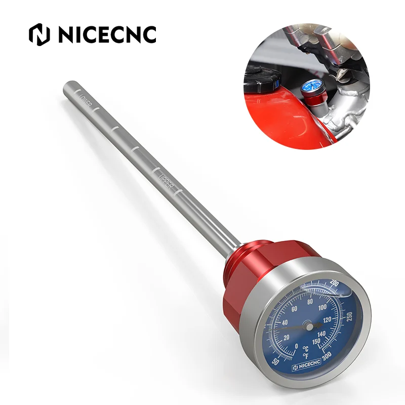 

For Hodna XR650L 1993-2023 2022 2021 Oil Dipstick w Temperature Gauge Motocross NiceCNC Oil Temperature Thermometer Dipstick