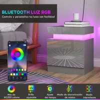 Homcom Белая тумбочка со светодиодной подсветкой и пультом дистанционного управления 45X35X52 см — изображение 4