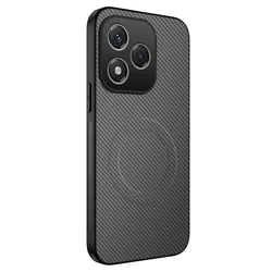 Carbon Fiber Leather Matte Texture Magsafe Phone Case - for Honor X60 (Gray)