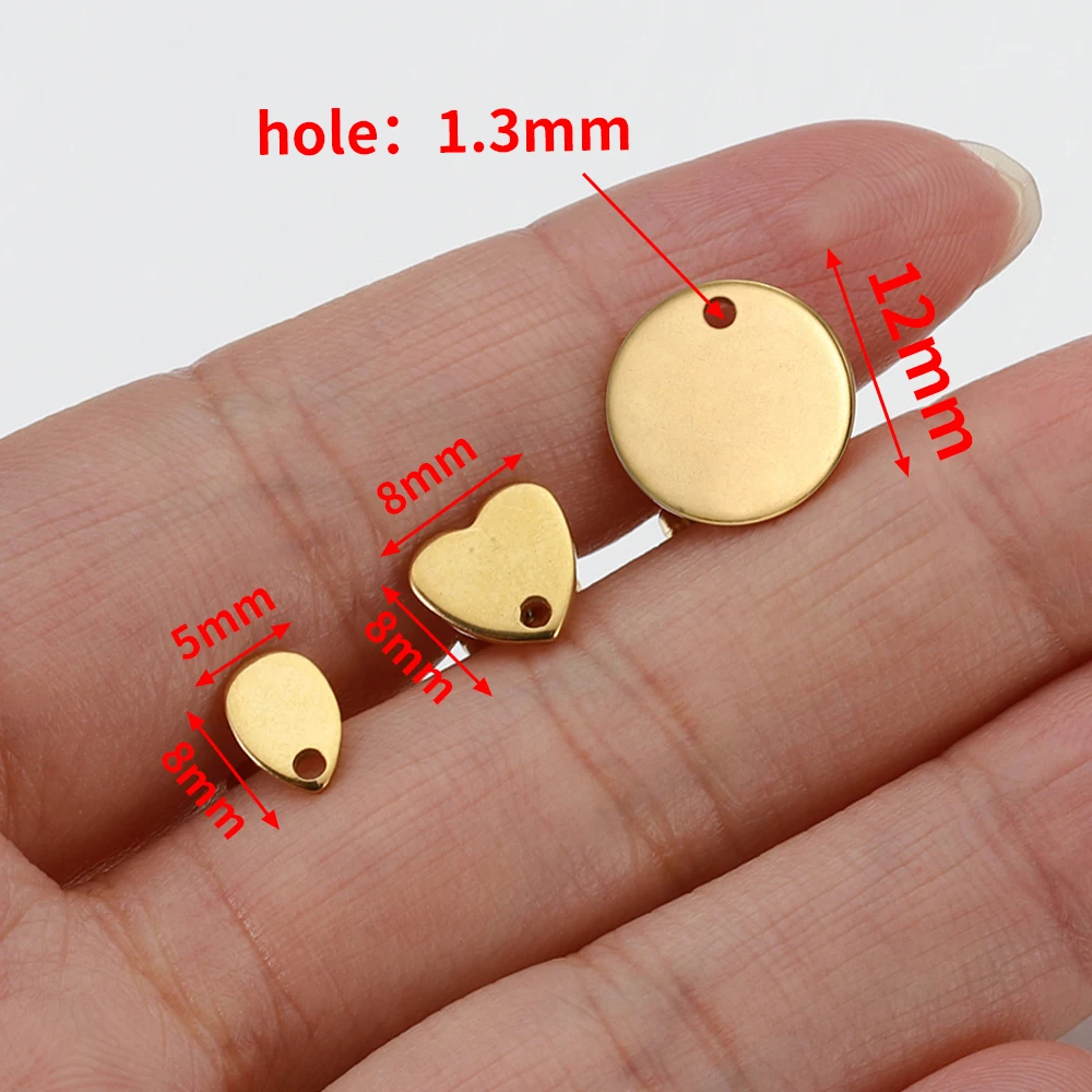 Gold Color Stainless Steel Blank Earring Studs Base Pins With Earring Plug Ear Back For DIY Jewelry Making Findings 10pcs/lot