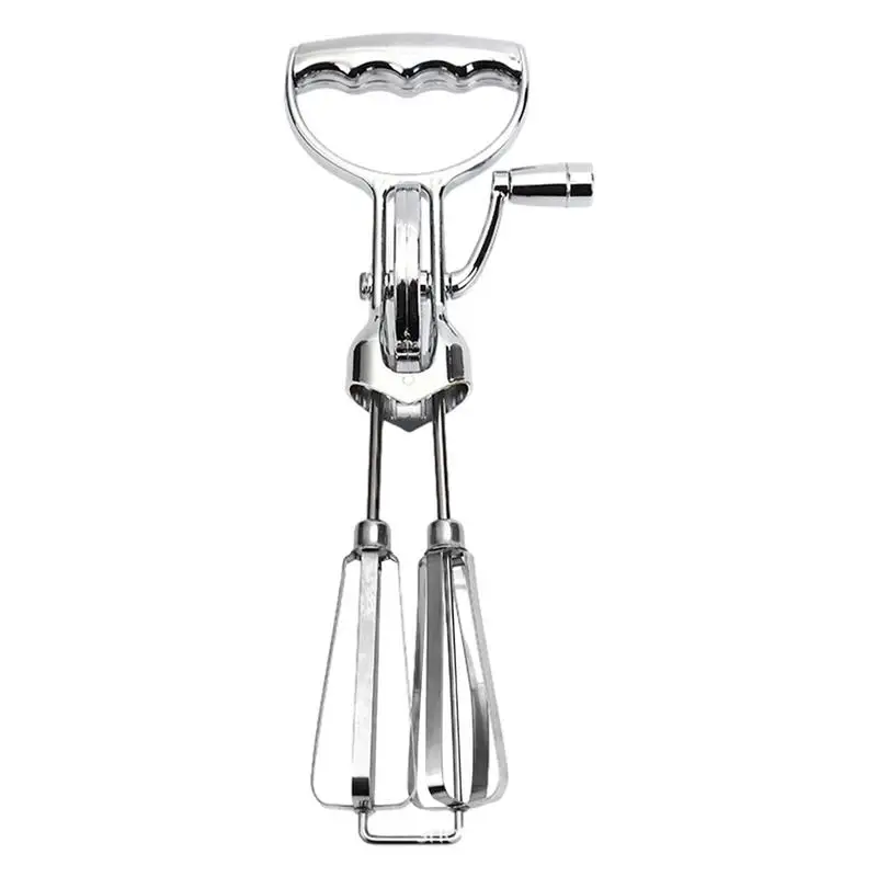 Manual Egg Blender Rotary Hand Crank Mixer Blending Tools With Two Circular Whisks For Making Snacks Breads Sauces Cakes