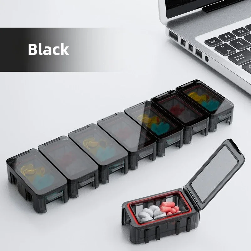 Compact Weekly Pill Organizer - 7-Day Medicine and Vitamin Travel Container