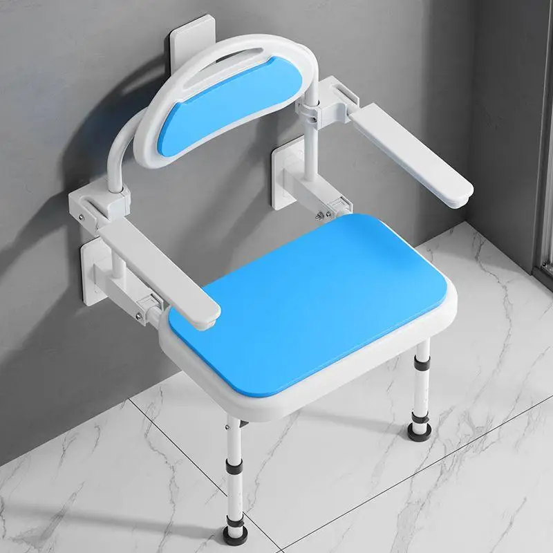 

Bathroom Portable Wall Mounted Shower Chair Foldable Space Saving Elderly Pregnant Women Height Adjustable Non Slip Shower Chair