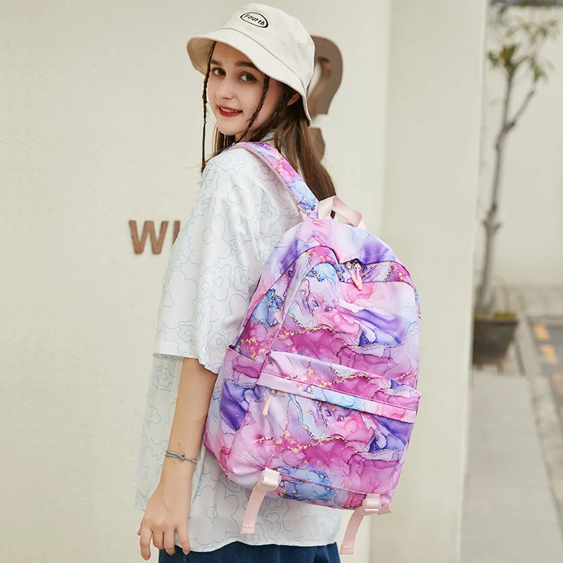 Female Bags High-capacity Waterproof Wear-resistant Backpacks For Women Sweet Fresh  Two Piece Set Insulation Bag  For Students
