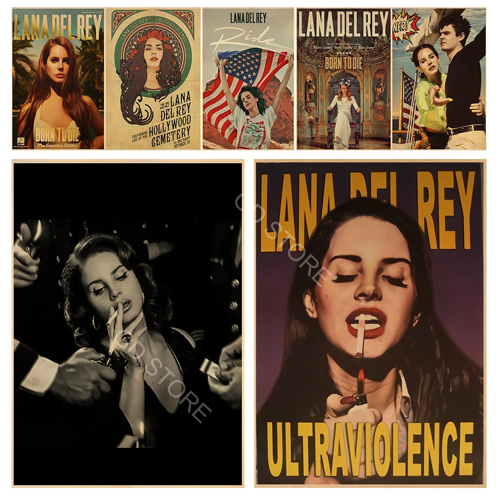 Retro Kraft Paper Prints Singer Lana Del Rey Poster HD Posters Home