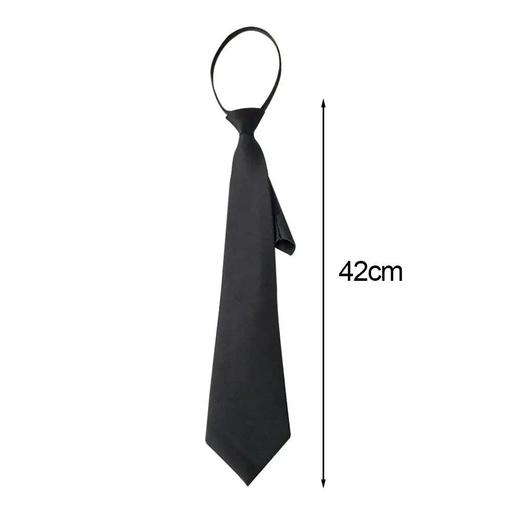 Unisex-Krawatte für Männer und Frauen, Reißverschluss-Krawatte, schwarz, zum Anklipsen, Sicherheitskrawatten, Kleidung, Krawatten, Beerdigung, Porter, Steward, matte Krawatten – Detail 11