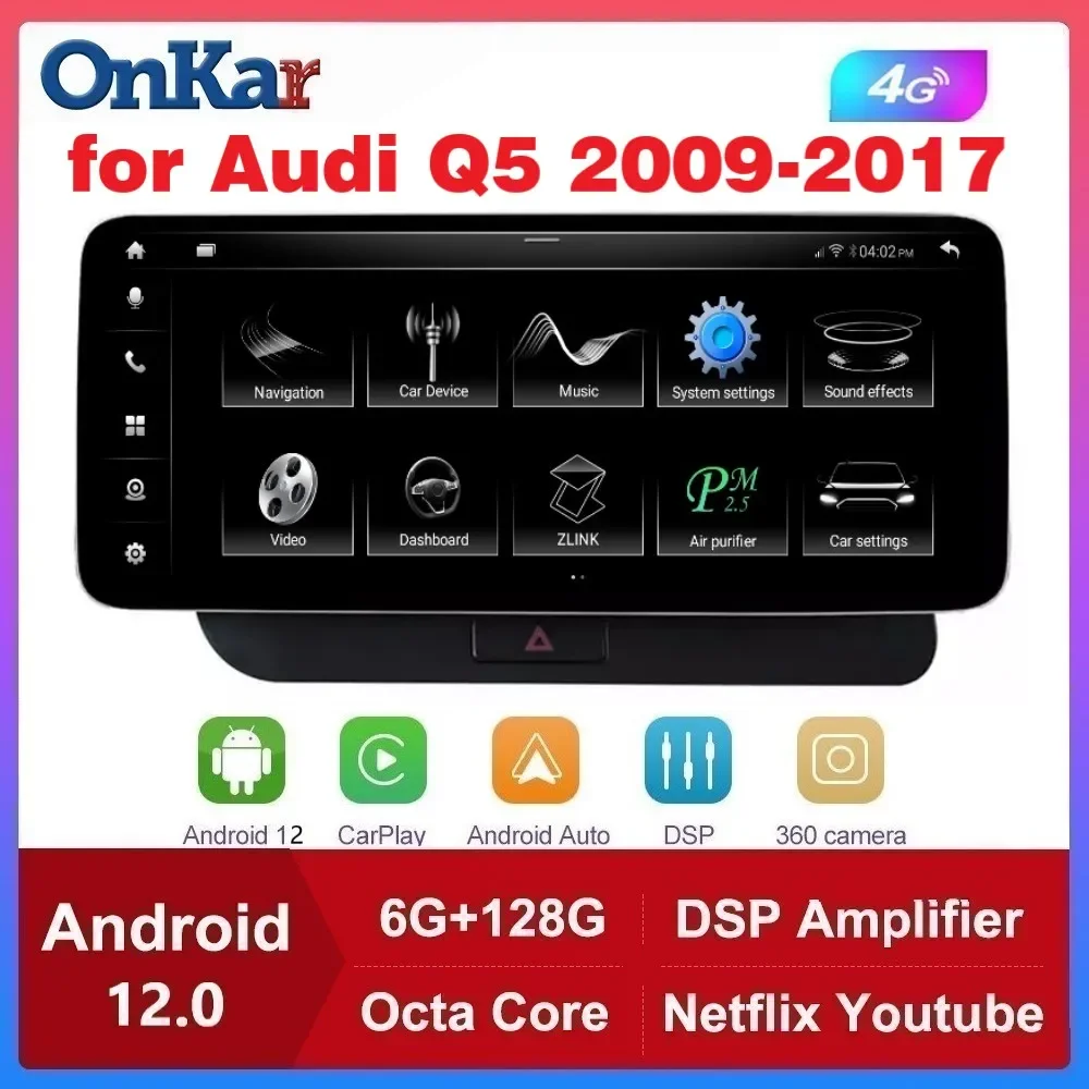 

For Audi Q5 2009 - 2017 10.25 Inch Qualcomm 6+128G Android 12 Car Radio Multimedia Video Player GPS Navigation Head Unit Carplay