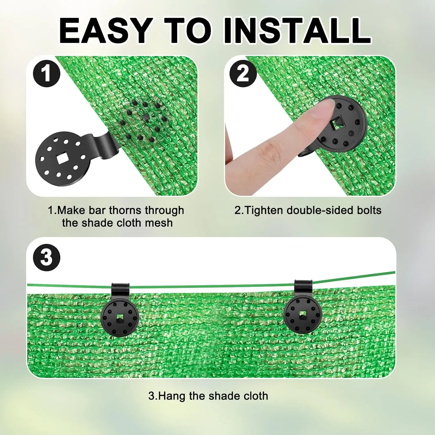 50Pcs Shade Cloth Clips Shade Fabric Clamps Grommets For Net Mesh Cover Sunblock Fabric In Garden Backyard Greenhouse Fixer