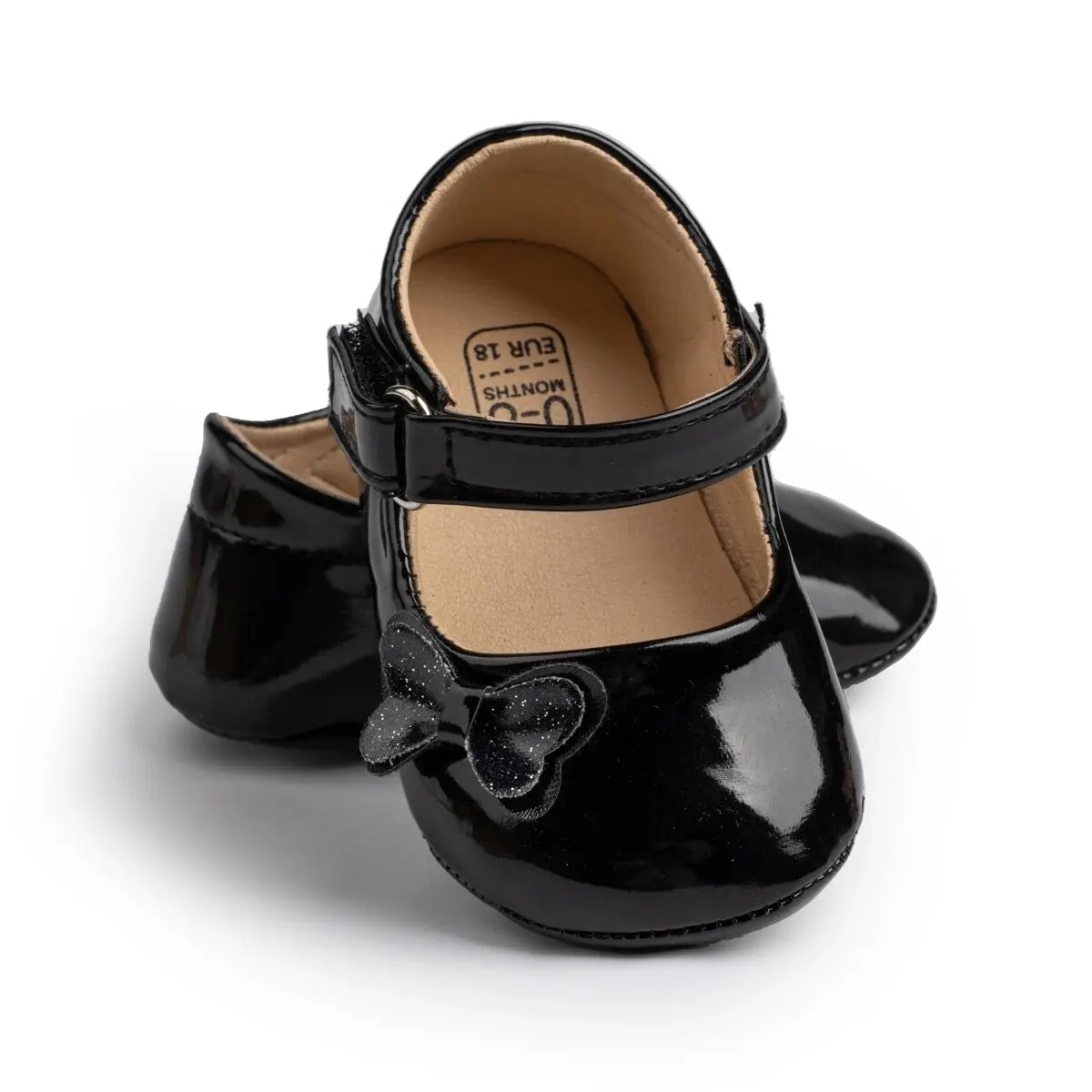 Meckior Baby Girl Shoes Newborn PU Leather Bowknot Dress Infants Shoes Rubber Non-Slip Toddler First Walker Baby Shoes Girls 5