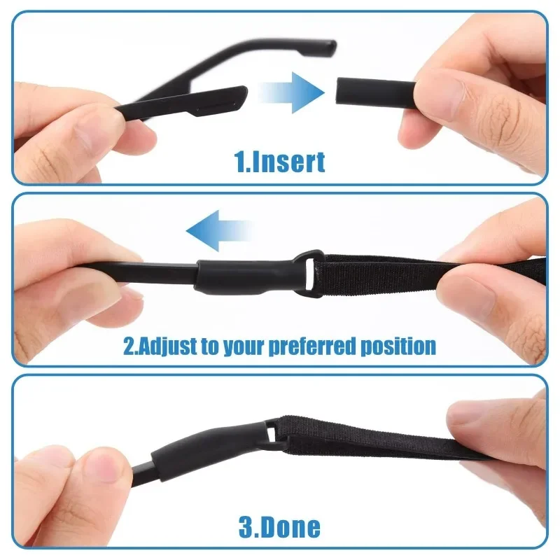 Glasses Straps Colors Elastic Silicone Rope for Kid Adults Glasses Strap Change Size Sport Eyewear Strap Non Slip Anti Drop Fixer Glasses Cord