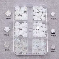 A Box 3D Flower Nail Art Decorations Camellia Rhinestone Crystal Nail Charms Parts For French Nail DIY Accessories 2