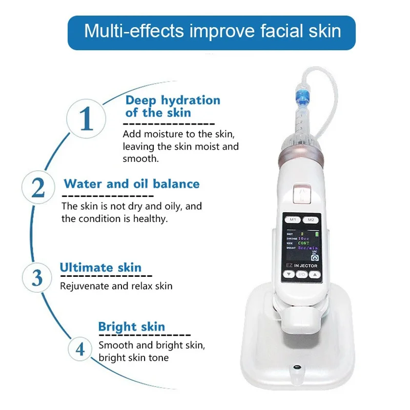 Mesotherapy Gun Oxygen Injector Mesogun Ez Vacuum Vital Hyaluronic Acid Mesotherapy Gun Negative Pressure Injection Microcrystal Syringe Tool